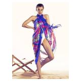 MissShorthair Womens Chiffon Beach Pareos Sarong Sheer Swimsuit Cover Ups Swimwear Bikini Wrap,Vibrant Blue - Retail: $15 MissShorthair Womens Chiffon Beach Pareos Sarong Sheer Swimsuit Cover Ups Swimwear Bikini Wrap,Vibrant Blue - Retail: $15