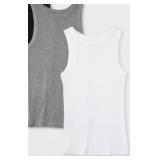 2pk Large Gray and White Tank 2pk Large Gray and White Tank