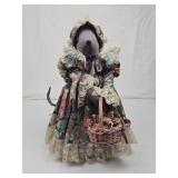 Decorative Mouse Figurine with Floral Dress Decorative Mouse Figurine with Floral Dress