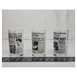 Historical Newspaper Headlines Drinking Glass Set Historical Newspaper Headlines Drinking Glass Set