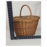 Woven Wicker Market Basket with Floral Liner Woven Wicker Market Basket with Floral Liner