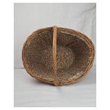 Woven Wicker Market Basket with Floral Liner Woven Wicker Market Basket with Floral Liner