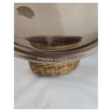 Pyrex Vision Amber Glass Casserole with Woven Basket Pyrex Vision Amber Glass Casserole with Woven Basket