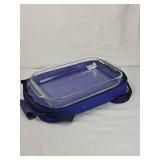 Pyrex Portable Glass Dish Set with Blue Carrying Case Pyrex Portable Glass Dish Set with Blue Carrying Case