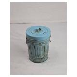 Retro Blue Metal Mini Trash Can Retro Blue Metal Mini Trash Can