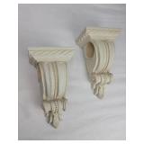 Decorative White Wall Corbel Pair Decorative White Wall Corbel Pair
