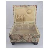 Floral Fabric Jewelry Box with Storage Compartments Floral Fabric Jewelry Box with Storage Compartments