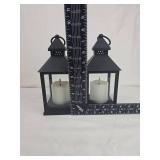 Black Metal Battery-Operated LED Lanterns - Set of 2 Black Metal Battery-Operated LED Lanterns - Set of 2
