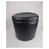 Round Black Leather Ottoman Storage Stool Round Black Leather Ottoman Storage Stool
