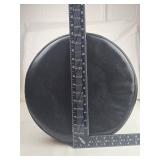 Round Black Leather Ottoman Storage Stool Round Black Leather Ottoman Storage Stool