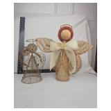 Wire Angel Christmas Tree Topper with Lace Bow Wire Angel Christmas Tree Topper with Lace Bow