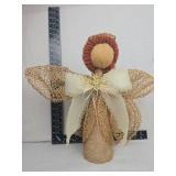 Wire Angel Christmas Tree Topper with Lace Bow Wire Angel Christmas Tree Topper with Lace Bow