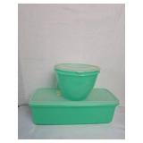 Tupperware Jade Green Bowl and Container Set Tupperware Jade Green Bowl and Container Set