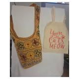 Embellished Ethnic Vest with Cat Lover Tote Embellished Ethnic Vest with Cat Lover Tote