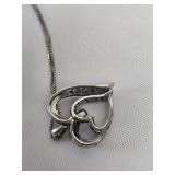 Blue and White Diamond Heart Pendant Necklace Blue and White Diamond Heart Pendant Necklace