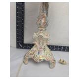 Hand-Painted Porcelain Table Lamp with Floral Design Hand-Painted Porcelain Table Lamp with Floral Design