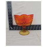 Amberina Glass Eagle Pattern Candy Dishes Set Amberina Glass Eagle Pattern Candy Dishes Set