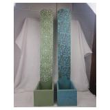 Decorative Wooden Box Planters with Stenciled Posts Decorative Wooden Box Planters with Stenciled Posts