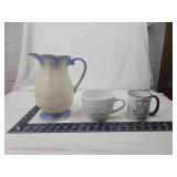 Blue and White Ceramic Water Pitcher Blue and White Ceramic Water Pitcher