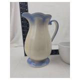 Blue and White Ceramic Water Pitcher Blue and White Ceramic Water Pitcher