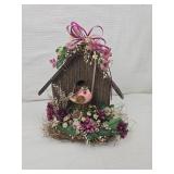 Decorative Wooden Birdhouse with Pink Bird Decorative Wooden Birdhouse with Pink Bird