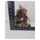 Decorative Wooden Birdhouse with Pink Bird Decorative Wooden Birdhouse with Pink Bird