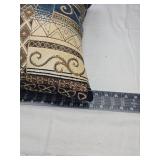 Decorative Navy Blue and Cream Tapestry Throw Pillows 15x15 Decorative Navy Blue and Cream Tapestry Throw Pillows 15x15