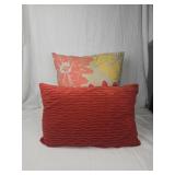 Designer Throw Pillow Set - Floral and Textured Red Designer Throw Pillow Set - Floral and Textured Red