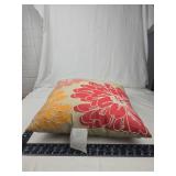 Designer Throw Pillow Set - Floral and Textured Red Designer Throw Pillow Set - Floral and Textured Red