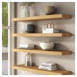 FACTORY SEALED - Floating Shelves for Wall, 48x9.3x1.5 Inch Long Wall Shelves, Natural Wooden Mounted Picture Ledge Shelf, Nursery Book Storage Shelf Kids Bookshelf, Display Shelf for Bathroom