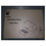 FACTORY SEALED - Enclosed Stainless Steel Cat Litter Box with High Sides for Large Cats, Large Litter Box with Lid, Anti Leak, Anti Odor, Non Stick, Easy Clean
