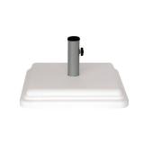 US Weight 40 Pound Patio Umbrella Base Designed to be Used with a Patio Table (in White) - one corner broken