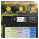 APPEARS NEW - Doirdon Automatic Chicken Coop Door Solar Powered, Cold Weather Electric Chicken Door Large Size Aluminum Door with Light Sensor & Timer with Power Off Emergency Mode 14.9 H x 11" W - Po