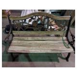 Decorative Cast Iron Garden Bench - 49.25 x 32"  - Retail: $175