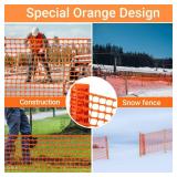 DOEWORKS Safety Fence, 4 ft x 250 FT Orange Plastic Mesh Fence Roll Barrier Netting for Construction and Event Fencing