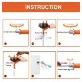Drain Auger, Clog Remover with Drill Adapter, 25 Feet Flexible Plumbing Snake Use Manually or Powered for Kitchen,Bathrom and Shower Sink, Comes with Gloves (orange)