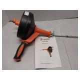 Drain Auger, Clog Remover with Drill Adapter, 25 Feet Flexible Plumbing Snake Use Manually or Powered for Kitchen,Bathrom and Shower Sink, Comes with Gloves (orange)