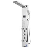 APPEARS NEW - VEVOR Shower Panel Tower System, 6 Shower Modes, LED & Screen Hydroelectricity Shower Panel, Rainfall, Waterfall, 5 Massage Jets, Tub Spout, Handheld Shower, Stainless Steel Wall-Mounted