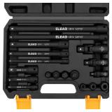 APPEARS NEW - 18-Pieces Impact Socket Extension Set: 1/4, 3/8" & 1/2" Drive Socket Extension Bar, Socket Adapter Set, Swivel Universal Joints & Impact Coupler