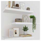 FACTORY SEALED - Upassion White Floating Shelves for Wall Set of 3, 16 (approx) White Shelves for Home Decor, Frame Display Wall Mounted Floating Shelf for Living Room, Bedroom, Bathroom, Kitchen