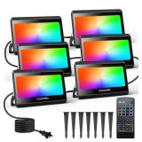 APPEARS NEW - NOVOSTELLA RGBW LED Flood Light Outdoor Interconnected, Color Changing Landscape Floodlights with RF Remote, 2700K White IP66 60W Uplighting for Halloween Christmas, for House Garden Yar