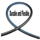 APPEARS NEW - EADUTY Hybrid Garden Hose 5/8 IN. x 25 FT, Heavy Duty, Lightweight, Flexible with Swivel Grip Handle and Solid Brass Fittings, Gray+Blue