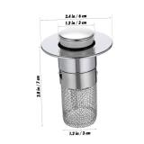 APPEARS NEW - GRIRIW Bathroom Sink Plug Push Type Bounce Core Drain Filter Basin Stopper for Bathroom Sink Drain Upgraded Strainer for Clogging Prevention Fits Standard Drain