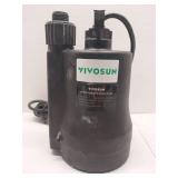 VIVOSUN Submersible Water Pump, 1/4HP 1620GPH Utility Pump, Thermoplastic Sump Pump with 10ft Cable, Compact and Portable, Ideal for Ponds, Basements, Swimming Pools, Hot Tubs Draining - Powers On/Tes