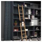 APPEARS NEW - Quite Guide Library Ladder Kit Wooden Ladder 8 Foot 9 Foot 10 Foot Red Oak Unassembled (10 Foot)  - Retail: $420