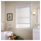 White Cordless Faux Wood Blinds for Windows with 2 in. Slats - 36.5 in. W x 54 in. L (Actual Size 36 in. W x 54 in. L) Small crack on top  - Retail: $61