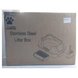 FACTORY SEALED - Enclosed Stainless Steel Cat Litter Box with High Sides for Large Cats, Large Litter Box with Lid, Anti Leak, Anti Odor, Non Stick, Easy Clean
