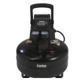 APPEARS NEW - Ironton Oil-Free Pancake Air Compressor, 0.3 HP, 3 Gallons, 110 PSI - Powers On/Tested