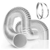 FACTORY SEALED - VIVOSUN 4 Inch 25 Feet Flex Air Aluminum Duct for Ventilation, 2 Clamps Included, Long Heavy-Duty Multi-Layer Dryer Hose Vent Kit, Duct Fan Systems