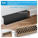 FACTORY SEALED - Blulu 2 Pack 15 Inch Baseboard Register Duct Opening Size Modern Design Vent Covers for Home Floor Wall Baseboard Air Covers Supply Floor Baseboard Diffuser Including Screws(Brown)